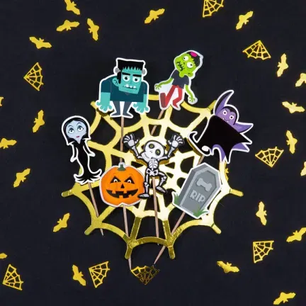 Toppery na tort Halloween Monsters 7szt.
