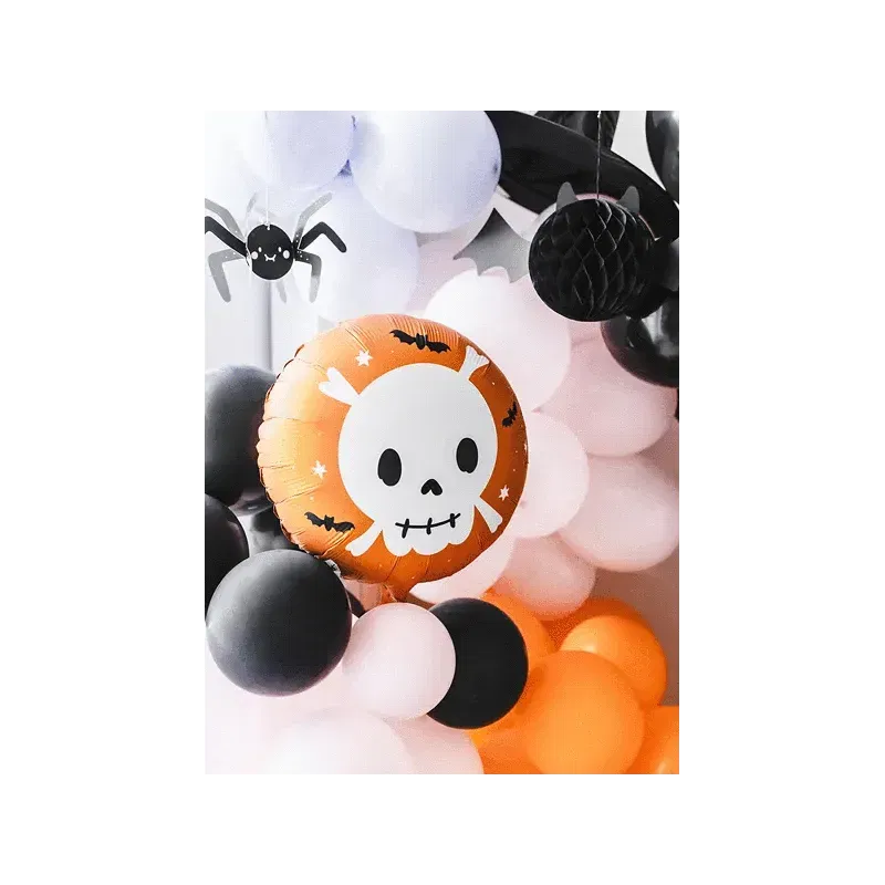 Balon foliowy Czaszka, 45 cm, pomarańczowy Balon foliowy Czaszka, 45 cm, pomarańczowy