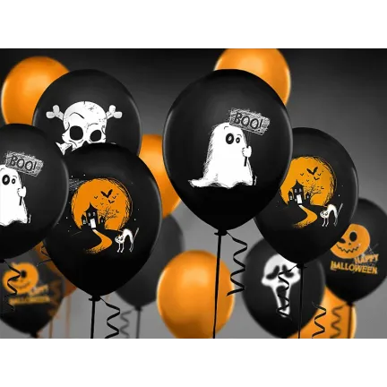 Balony 30cm, Duszek, Pastel Black, 6szt Balony 30cm, Duszek, Pastel Black, 6szt