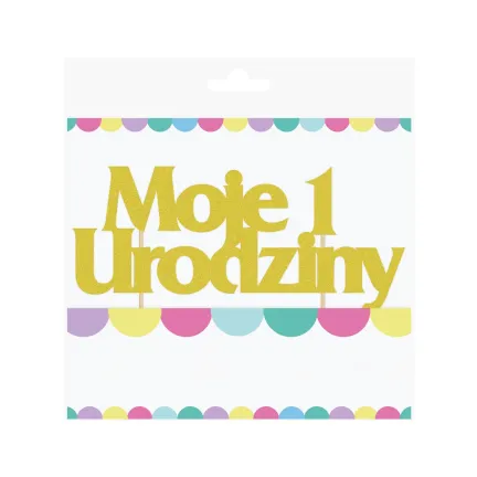 Topper ,,Moje 1 urodziny" brokat złoty Topper ,,Moje 1 urodziny" brokat złoty