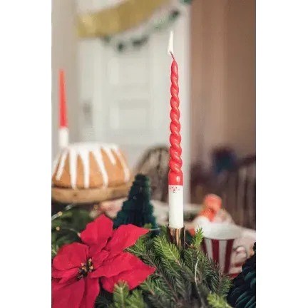 Świece stożkowe Mikołaj, 25 cm, 2szt.