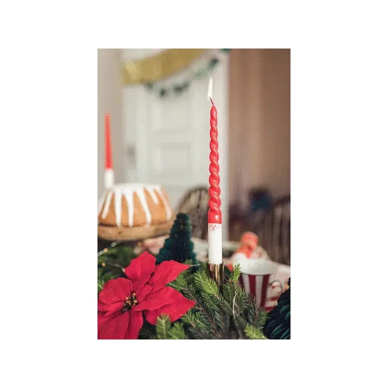 Świece stożkowe Mikołaj, 25 cm, 2szt.