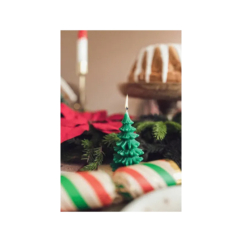 Świeca Choinka, 10 cm, ciemny zielony