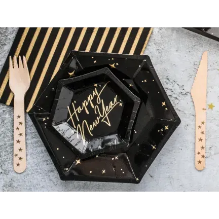 Talerzyki Let's Celebrate, czarny, 20cm Talerzyki Let's Celebrate, czarny, 20cm