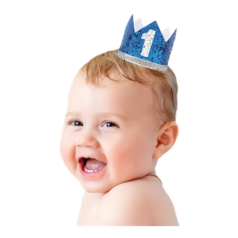 Korona brokatowa niebieska Roczek