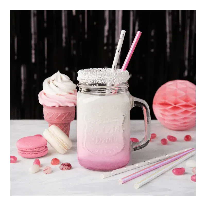 Słomki opalizujące białe 10szt. Słomki opalizujące białe 10szt.