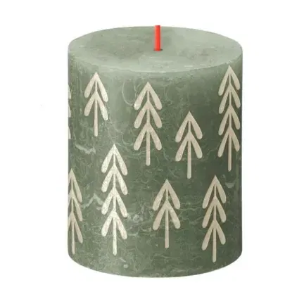 Świeca pieńkowa rustykalna oliwkowa, 80/68 Świeca pieńkowa rustykalna oliwkowa, 80/68