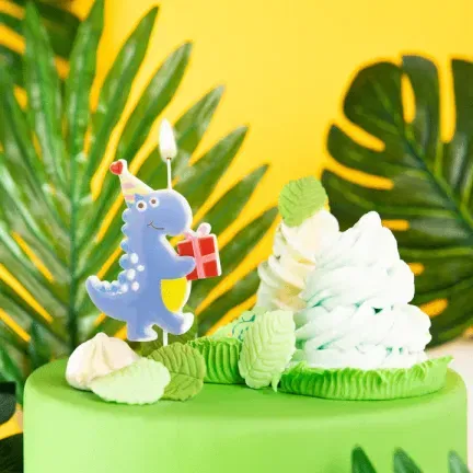 Świeczka urodzinowa Dinozaur z prezentem 1szt. Świeczka urodzinowa Dinozaur z prezentem 1szt.