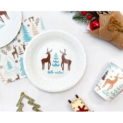 Kubeczki papierowe Hello Winter, białe, 250 ml, 6 szt. Kubeczki papierowe Hello Winter, białe, 250 ml, 6 szt.