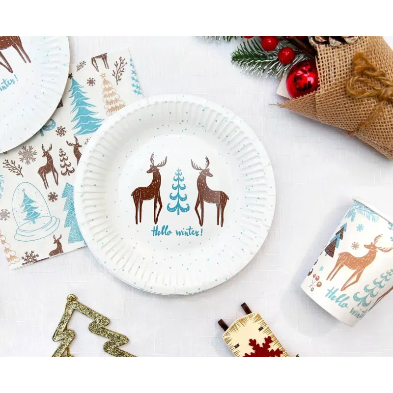 Kubeczki papierowe Hello Winter, białe, 250 ml, 6 szt. Kubeczki papierowe Hello Winter, białe, 250 ml, 6 szt.