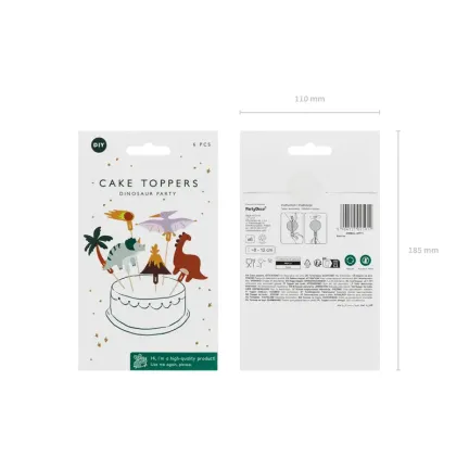 Toppery na tort Dinozaury, 8-12 cm