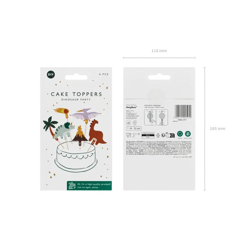 Toppery na tort Dinozaury, 8-12 cm