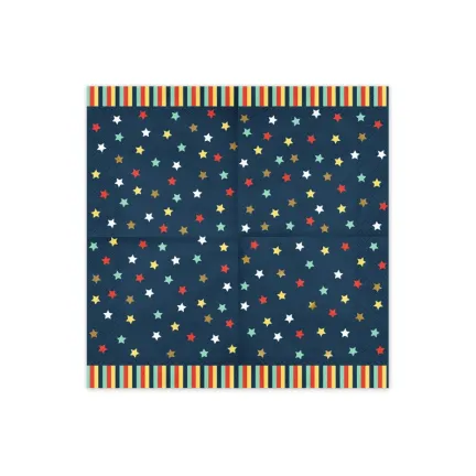 Serwetki Gwiazdki, 33x33 cm, granatowy, 12szt.