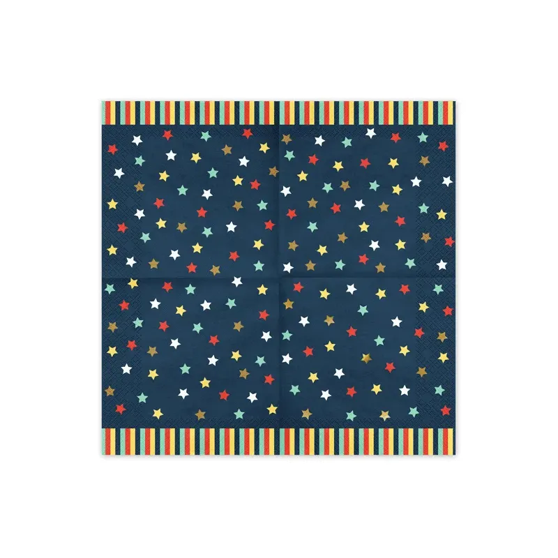 Serwetki Gwiazdki, 33x33 cm, granatowy, 12szt.