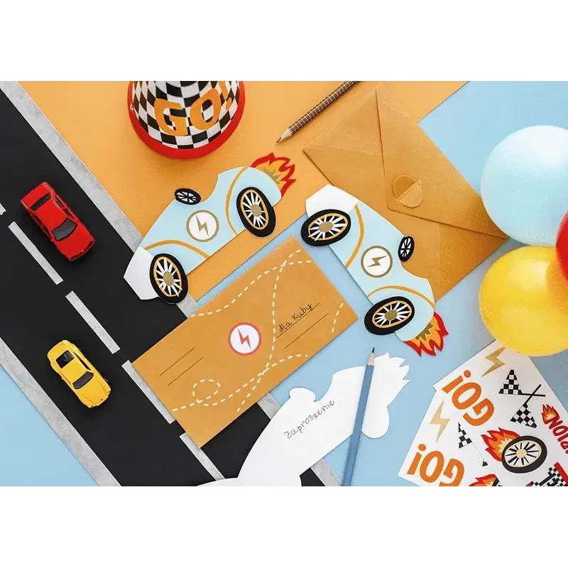 Zaproszenia Autko, 6szt. Zaproszenia Autko, 6szt.