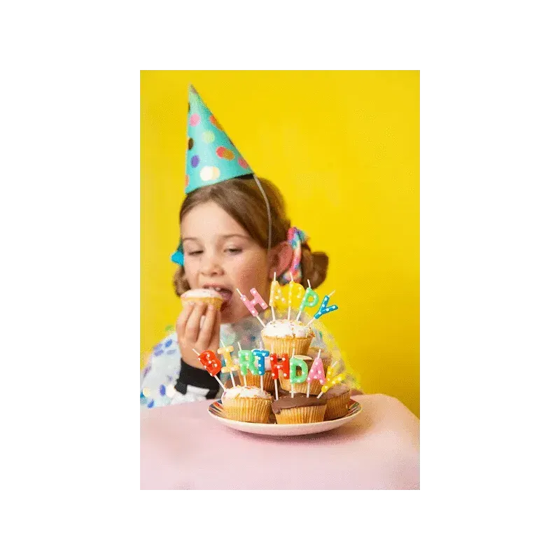 Świeczki urodzinowe Happy Birthday, mix, 2.5cm Świeczki urodzinowe Happy Birthday, mix, 2.5cm