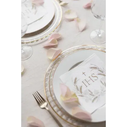 Serwetki IHS, 33x33 cm, złoty, 12szt.