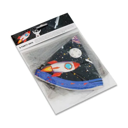 Czapeczki papierowe Rocket Space, 6 szt. Czapeczki papierowe Rocket Space, 6 szt.