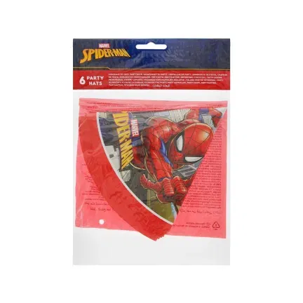 Czapeczki papierowe "Spiderman Crime Fighter" 6 szt Czapeczki papierowe "Spiderman Crime Fighter" 6 szt