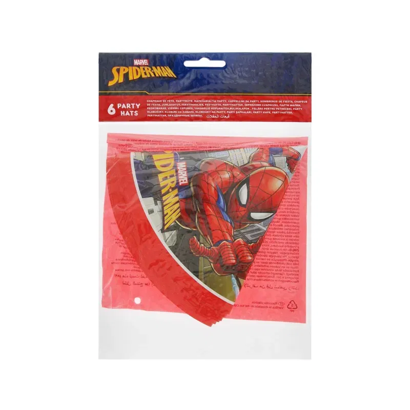 Czapeczki papierowe "Spiderman Crime Fighter" 6 szt Czapeczki papierowe "Spiderman Crime Fighter" 6 szt