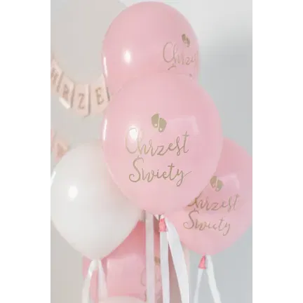 Balony Eco 33 cm, Chrzest Święty, rumiany różowy, 6szt. Balony Eco 33 cm, Chrzest Święty, rumiany różowy, 6szt.
