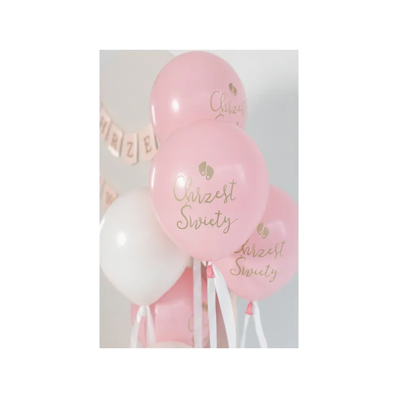 Balony Eco 33 cm, Chrzest Święty, rumiany różowy, 6szt. Balony Eco 33 cm, Chrzest Święty, rumiany różowy, 6szt.