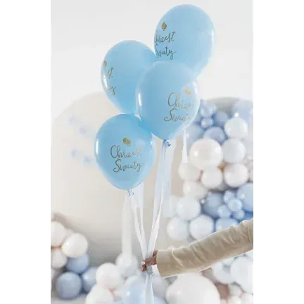 Balony Eco 33 cm, Chrzest Święty, błękit, 6szt.
