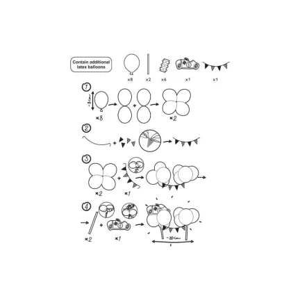 Balonowy topper na tort Autko, mix, 29 cm Balonowy topper na tort Autko, mix, 29 cm