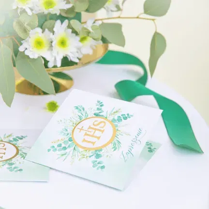 Zaproszenie na komunię IHS 10szt.