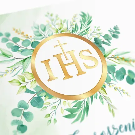 Zaproszenie na komunię IHS 10szt.