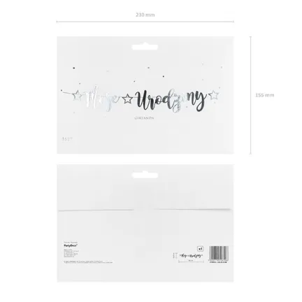 Baner Moje urodziny, srebrny, 16,5x90cm Baner Moje urodziny, srebrny, 16,5x90cm