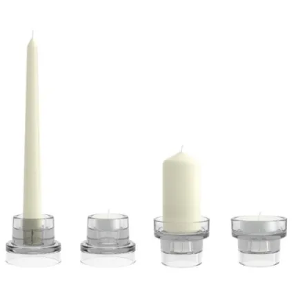 Świecznik szklany do świec i podgrzewaczy BOLSIUS 4w1