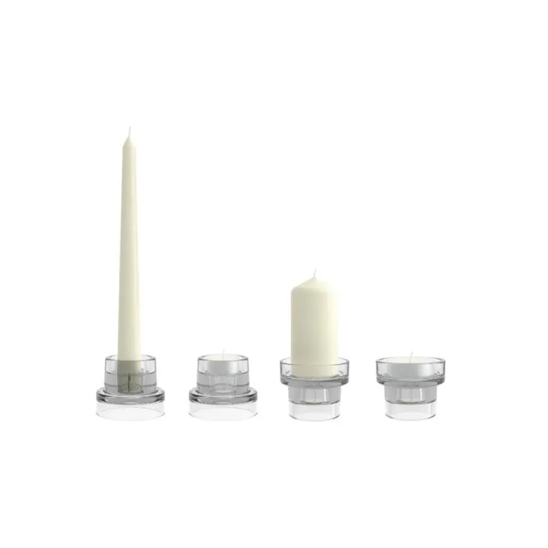 Świecznik szklany do świec i podgrzewaczy BOLSIUS 4w1