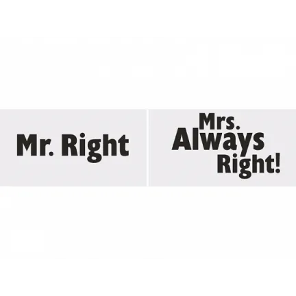 Tabliczki Mr. Right / Mrs. Right