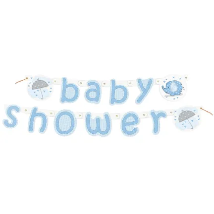 Baner Baby Shower - słonik niebieski