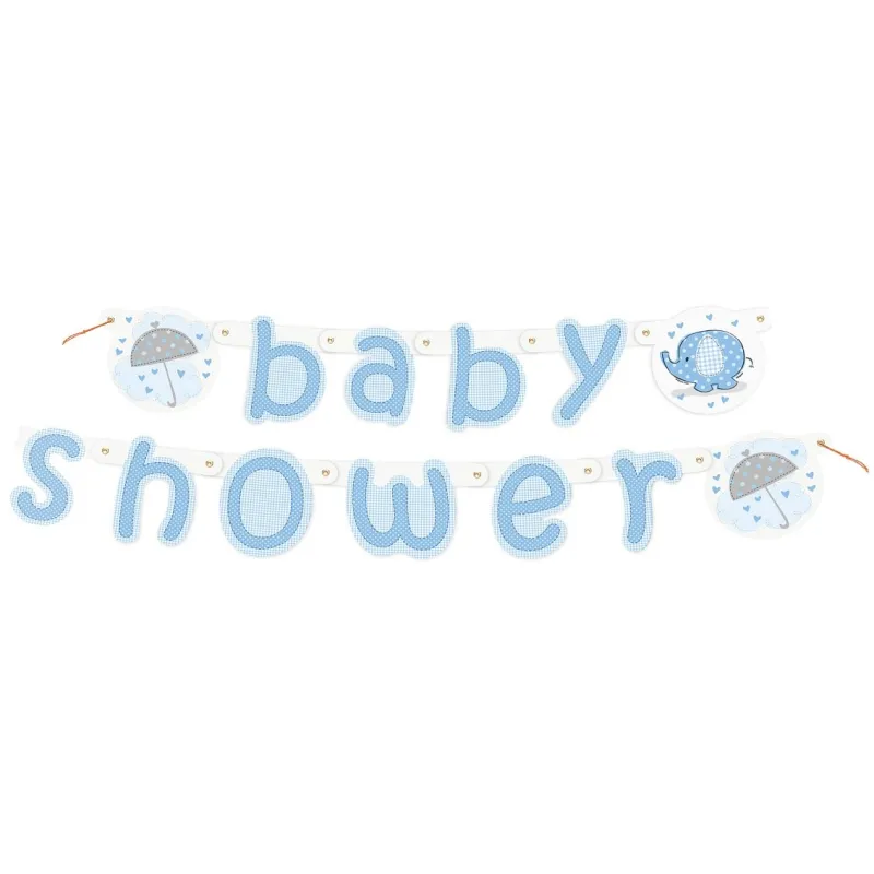 Baner Baby Shower - słonik niebieski
