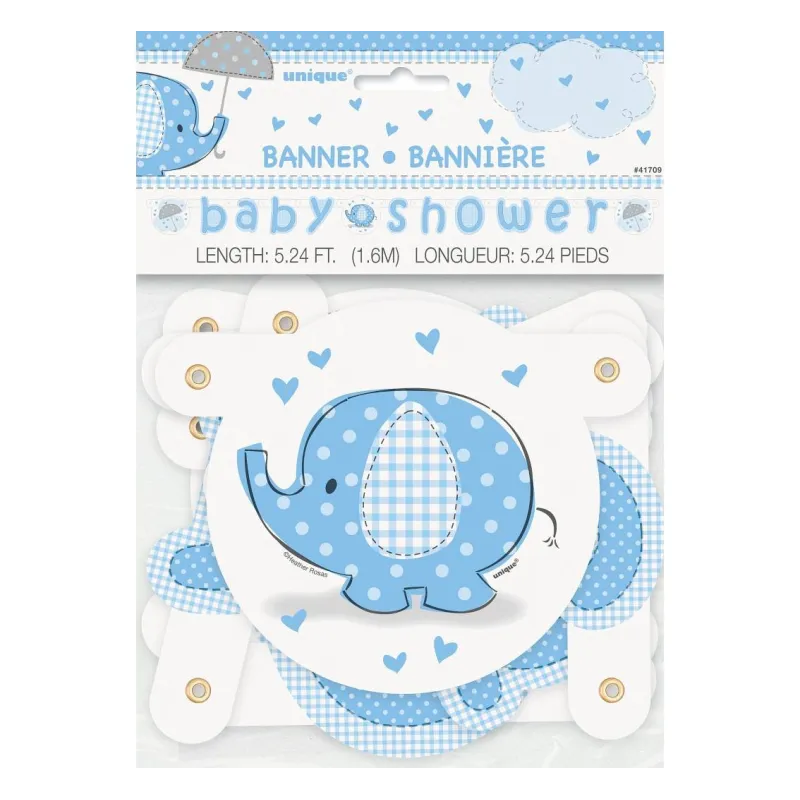 Baner Baby Shower - słonik niebieski Baner Baby Shower - słonik niebieski
