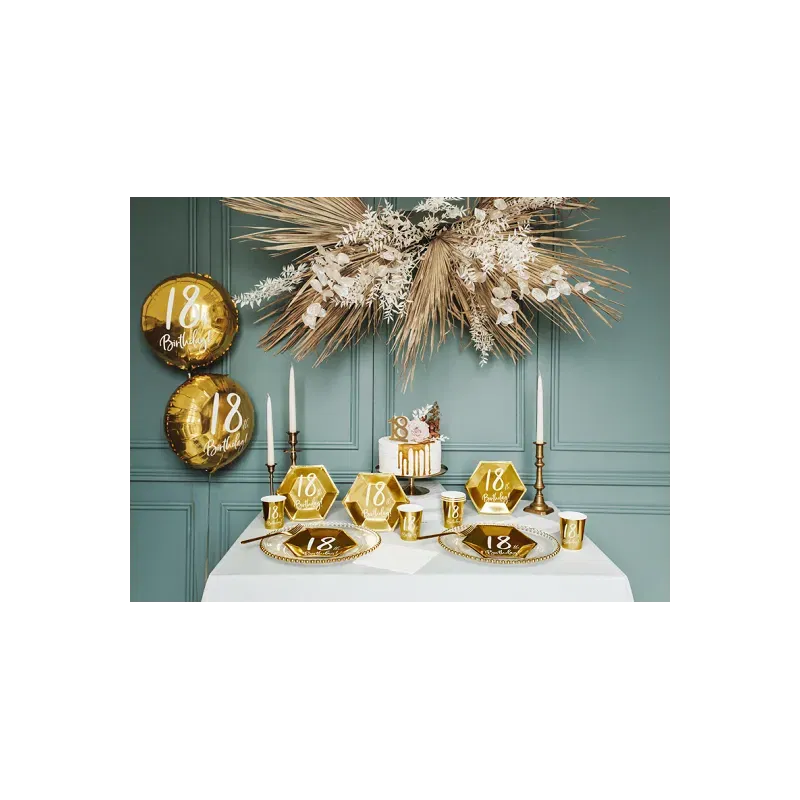 Balon Foliowy 18th urodzinowy, złoty Balon Foliowy 18th urodzinowy, złoty