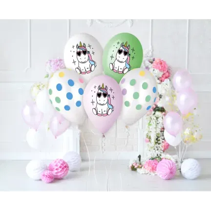 Balony Premium Hel Wesoły Jednorożec, 13 cali/ 5 Balony Premium Hel Wesoły Jednorożec, 13 cali/ 5