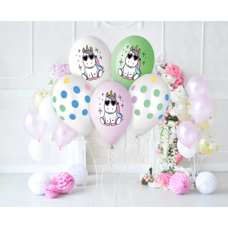 Balony Premium Hel Wesoły Jednorożec, 13 cali/ 5 Balony Premium Hel Wesoły Jednorożec, 13 cali/ 5