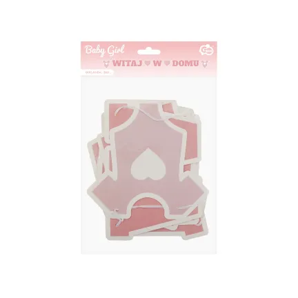 Girlanda papierowa B&G Witaj w domu, różowa, 280 cm