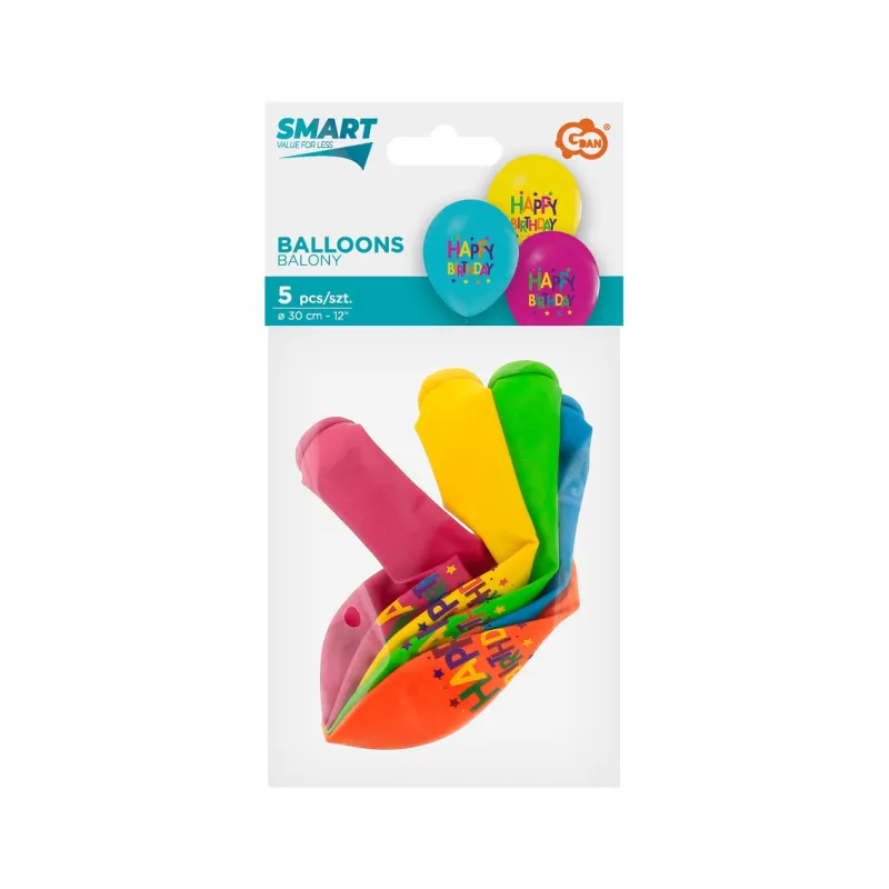 Balony Happy Birthday (gwiazdki), 12 cali 5 szt. Balony Happy Birthday (gwiazdki), 12 cali 5 szt.