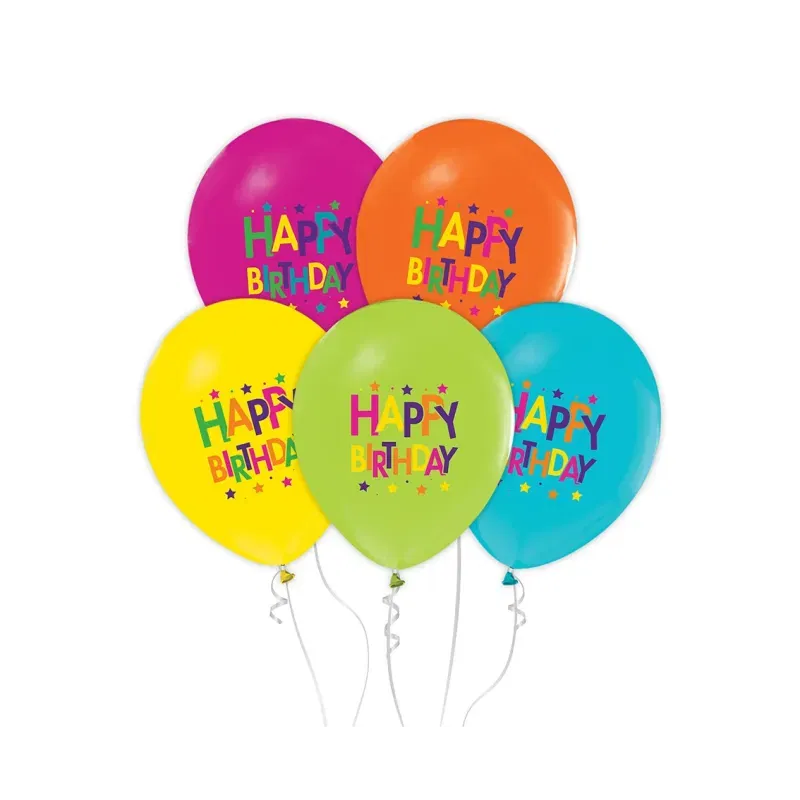 Balony Happy Birthday (gwiazdki), 12 cali 5 szt. Balony Happy Birthday (gwiazdki), 12 cali 5 szt.