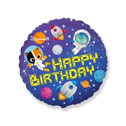 Balon foliowy 48 cm FX - Happy Birthday - Kosmos