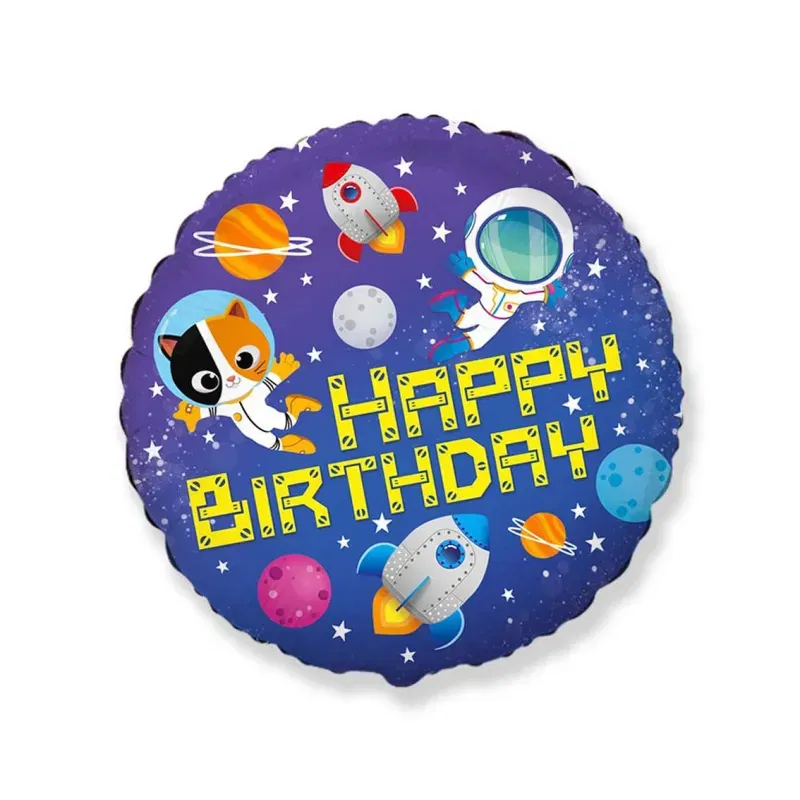 Balon foliowy 48 cm FX - Happy Birthday - Kosmos