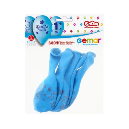 Balony Premium Moje 1 urodziny ( niebieski), 12 cali 5 szt. Balony Premium Moje 1 urodziny ( niebieski), 12 cali 5 szt.