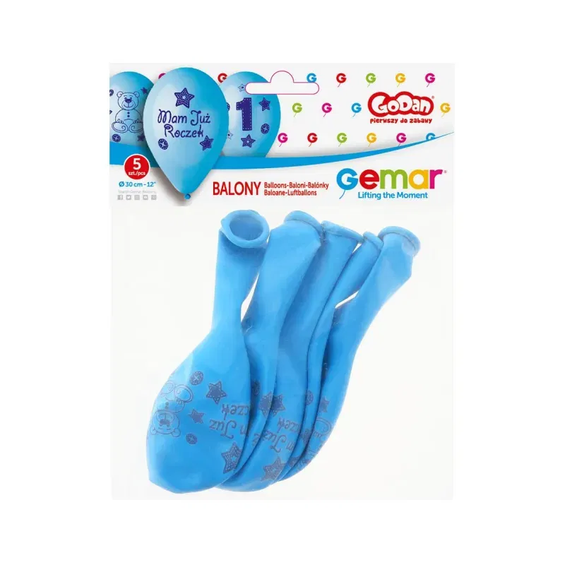 Balony Premium Moje 1 urodziny ( niebieski), 12 cali 5 szt. Balony Premium Moje 1 urodziny ( niebieski), 12 cali 5 szt.