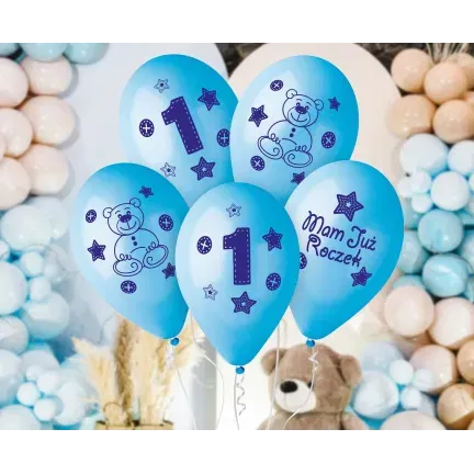 Balony Premium Moje 1 urodziny ( niebieski), 12 cali 5 szt. Balony Premium Moje 1 urodziny ( niebieski), 12 cali 5 szt.