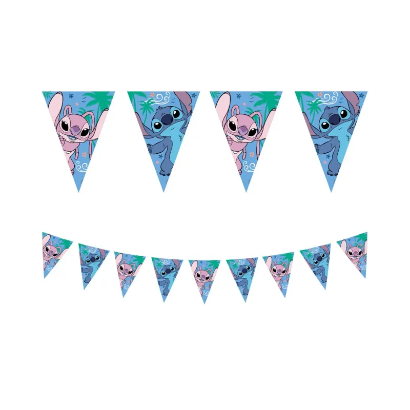 Baner papierowy flagi, Stitch & Angel Disney, 230cm, 1 szt.