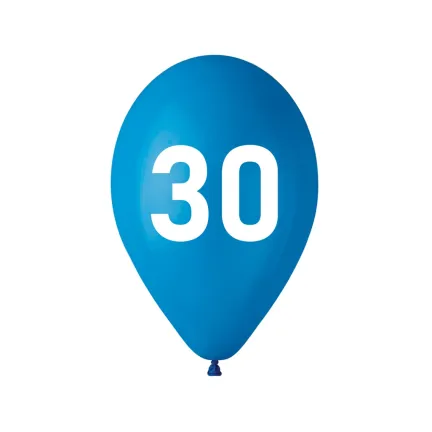 Balony urodzinowe "30", niebieskie, 12 cali 5 szt. Balony urodzinowe "30", niebieskie, 12 cali 5 szt.